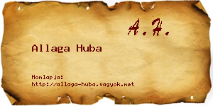 Allaga Huba névjegykártya